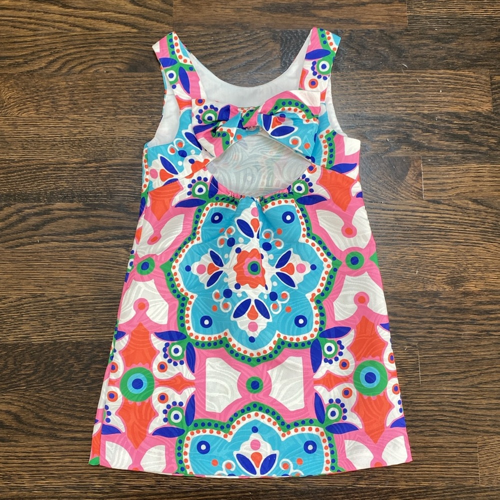 EUC Rare Editions Shift Dress with Bow on Back size 4T